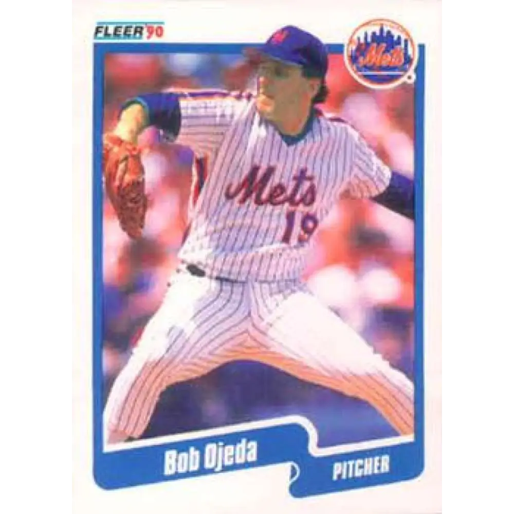 1990 Fleer #214 Bob Ojeda NM-MT New York Mets Baseball Card Image 1