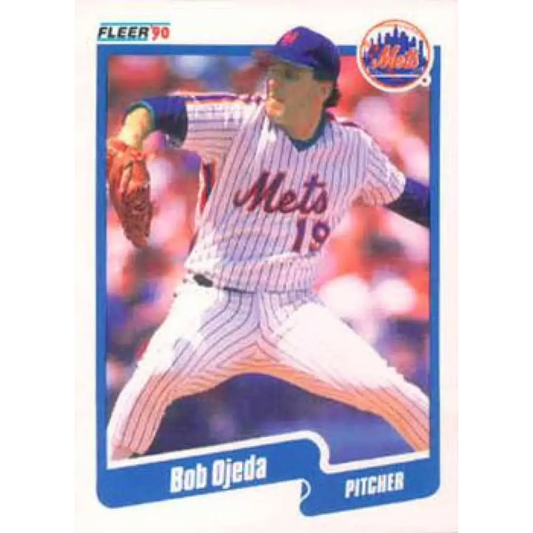 1990 Fleer #214 Bob Ojeda NM-MT New York Mets Baseball Card Image 1