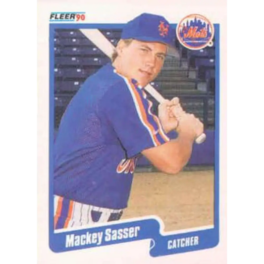 1990 Fleer #216 Mackey Sasser NM-MT New York Mets Baseball Card Image 1