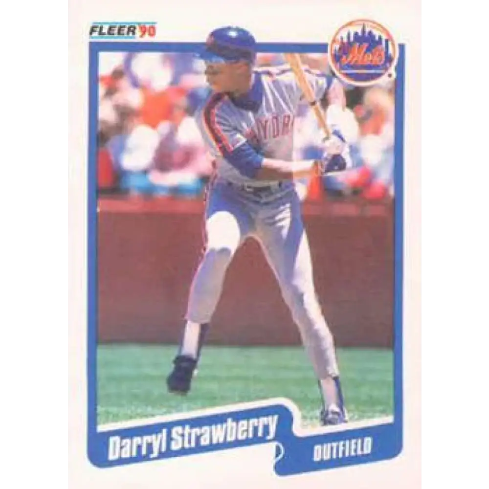 1990 Fleer #217 Darryl Strawberry NM-MT New York Mets Baseball Card Image 1