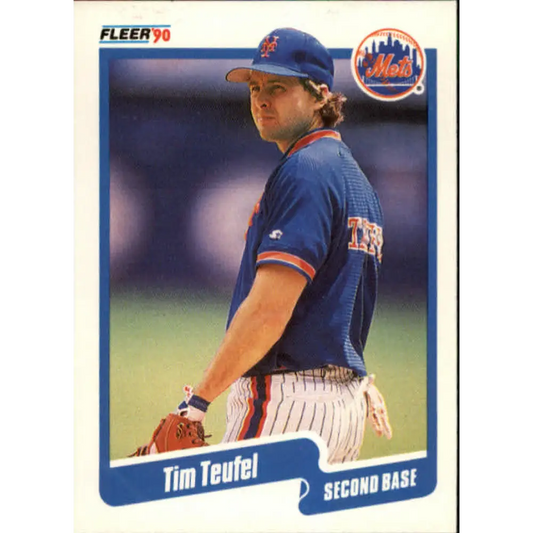 1990 Fleer #218 Tim Teufel NM-MT New York Mets Baseball Card Image 1
