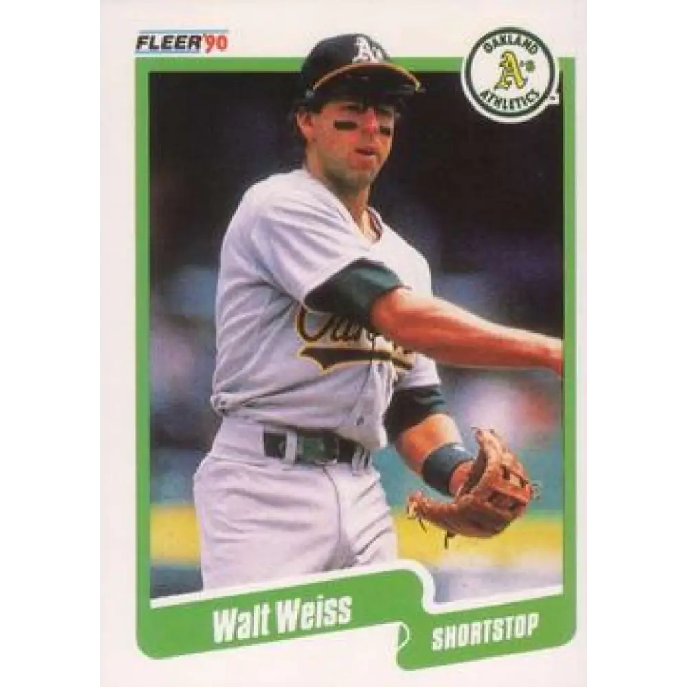 1990 Fleer #22 Walt Weiss NM-MT Oakland Athletics Baseball Card Image 1