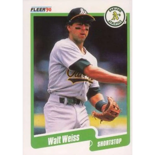 1990 Fleer #22 Walt Weiss NM-MT Oakland Athletics Baseball Card Image 1