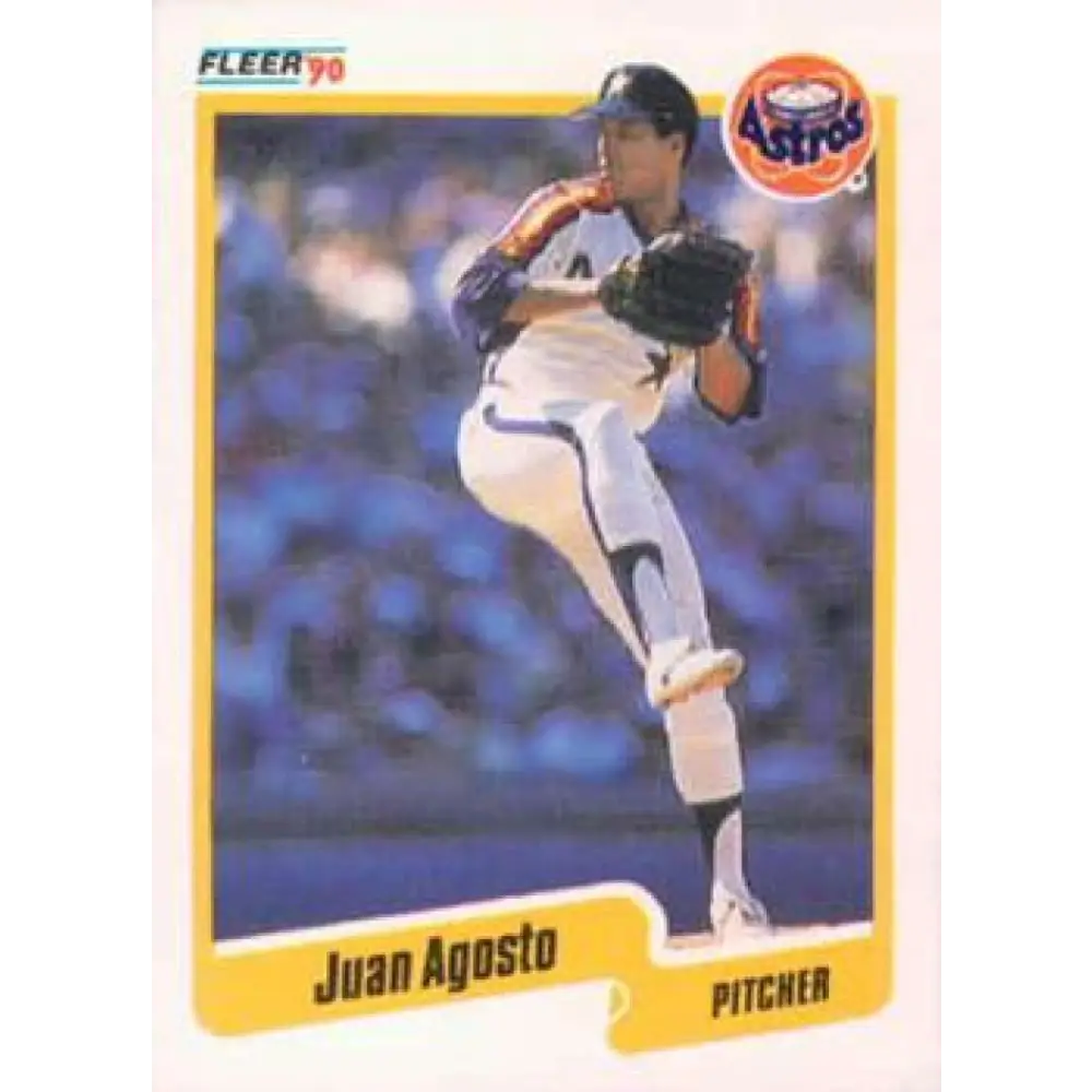 1990 Fleer #220 Juan Agosto NM-MT Houston Astros Baseball Card Image 1