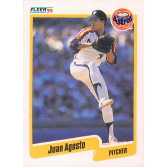 1990 Fleer #220 Juan Agosto NM-MT Houston Astros Baseball Card Image 1