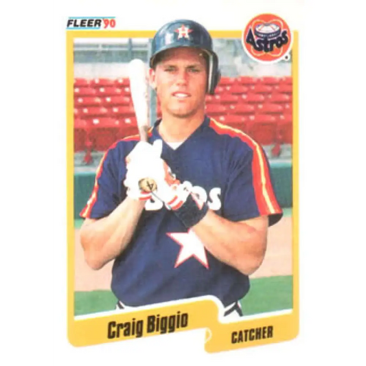 1990 Fleer #224 Craig Biggio NM-MT Houston Astros Baseball Card Image 1