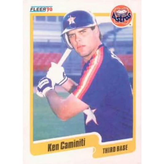 1990 Fleer #225 Ken Caminiti NM-MT Houston Astros Baseball Card Image 1