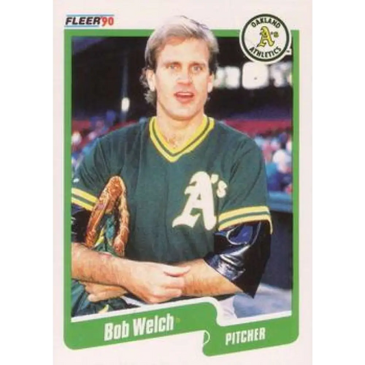 1990 Fleer #23 Bob Welch NM-MT Oakland Athletics Baseball Card Image 1