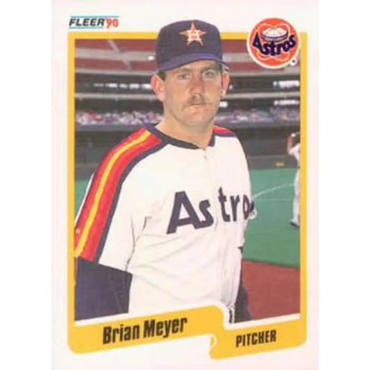 1990 Fleer #232 Brian Meyer NM-MT Houston Astros Baseball Card Image 1