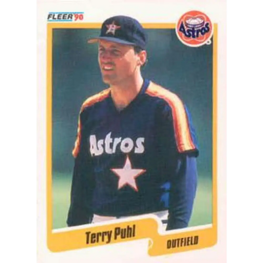 1990 Fleer #233 Terry Puhl NM-MT Houston Astros Baseball Card Image 1