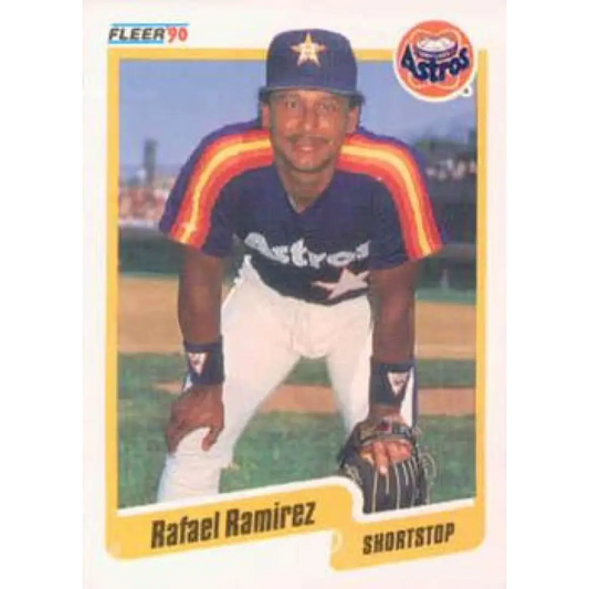 1990 Fleer #234 Rafael Ramirez NM-MT Houston Astros Baseball Card Image 1