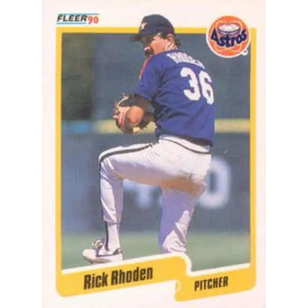 1990 Fleer #235 Rick Rhoden NM-MT Houston Astros Baseball Card Image 1