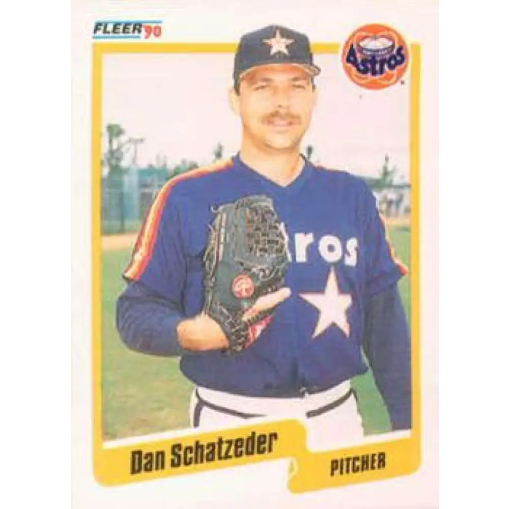 1990 Fleer #236 Dan Schatzeder NM-MT Houston Astros Baseball Card Image 1
