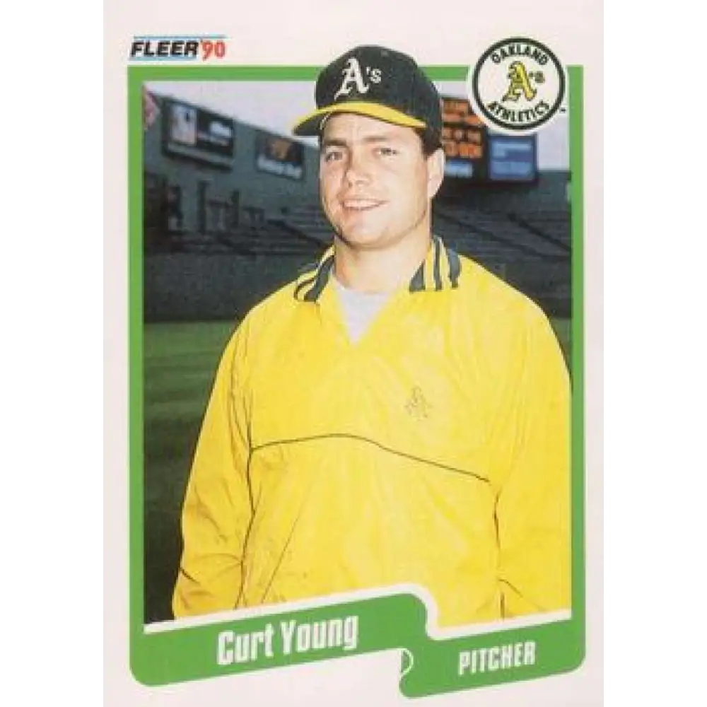 1990 Fleer #24 Curt Young NM-MT Oakland Athletics Baseball Card Image 1