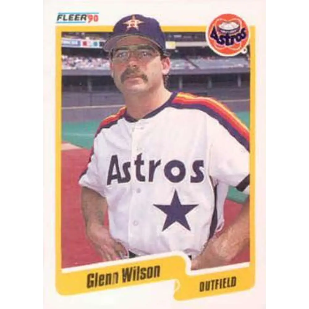 1990 Fleer #240 Glenn Wilson NM-MT Houston Astros Baseball Card Image 1
