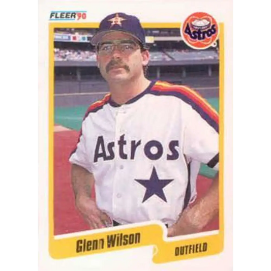 1990 Fleer #240 Glenn Wilson NM-MT Houston Astros Baseball Card Image 1