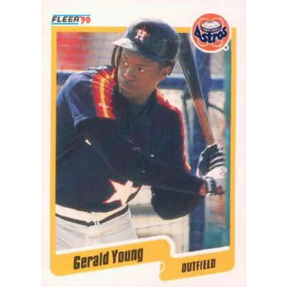 1990 Fleer #241 Gerald Young NM-MT Houston Astros Baseball Card Image 1