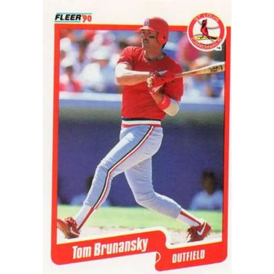 1990 Fleer #242 Tom Brunansky NM-MT St. Louis Cardinals Baseball Card Image 1
