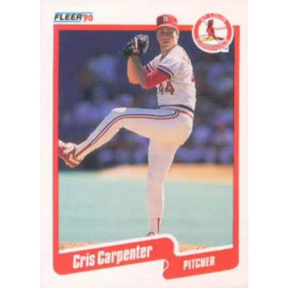 1990 Fleer #243 Cris Carpenter NM-MT St. Louis Cardinals Baseball Card Image 1