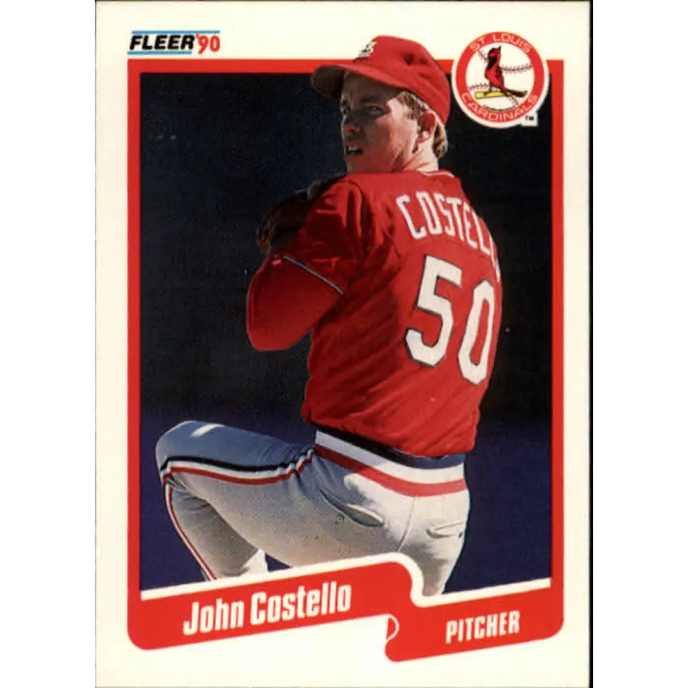 1990 Fleer #246 John Costello NM-MT St. Louis Cardinals Baseball Card Image 1