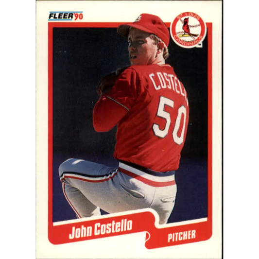 1990 Fleer #246 John Costello NM-MT St. Louis Cardinals Baseball Card Image 1