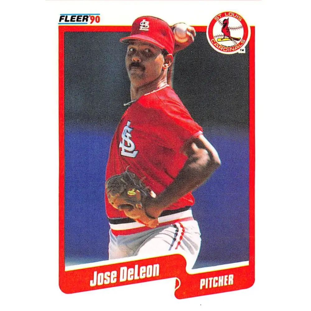 1990 Fleer #248 Jose DeLeon NM-MT St. Louis Cardinals Baseball Card Image 1