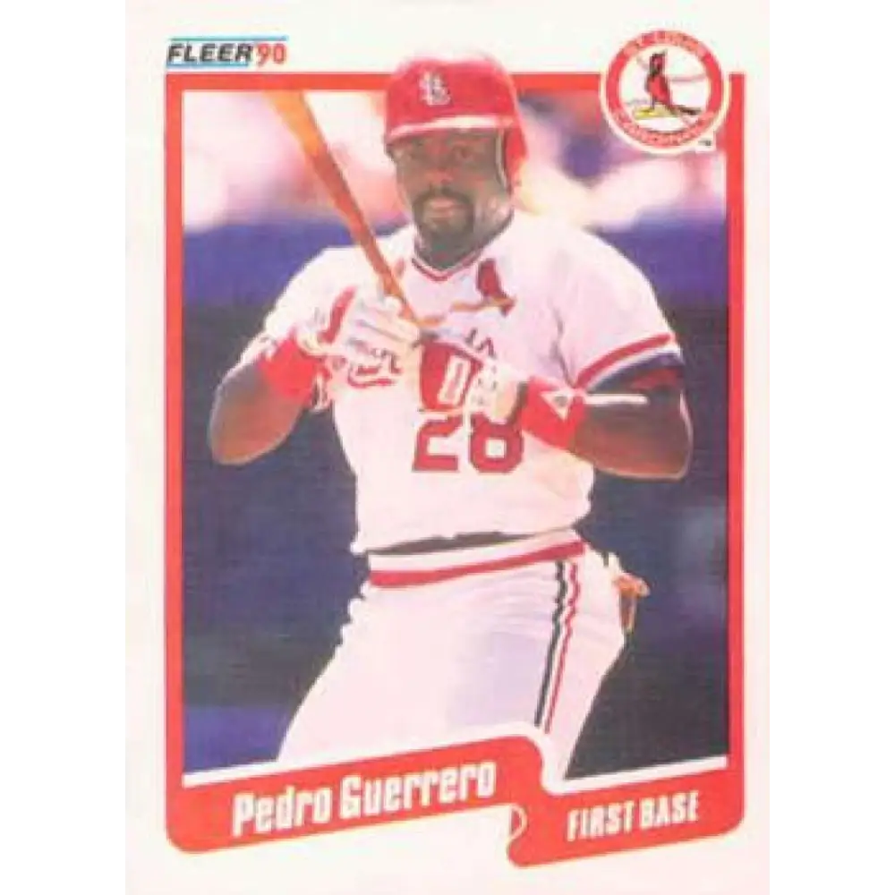 1990 Fleer #250 Pedro Guerrero NM-MT St. Louis Cardinals Baseball Card Image 1