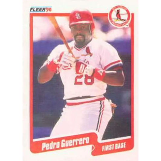 1990 Fleer #250 Pedro Guerrero NM-MT St. Louis Cardinals Baseball Card Image 1