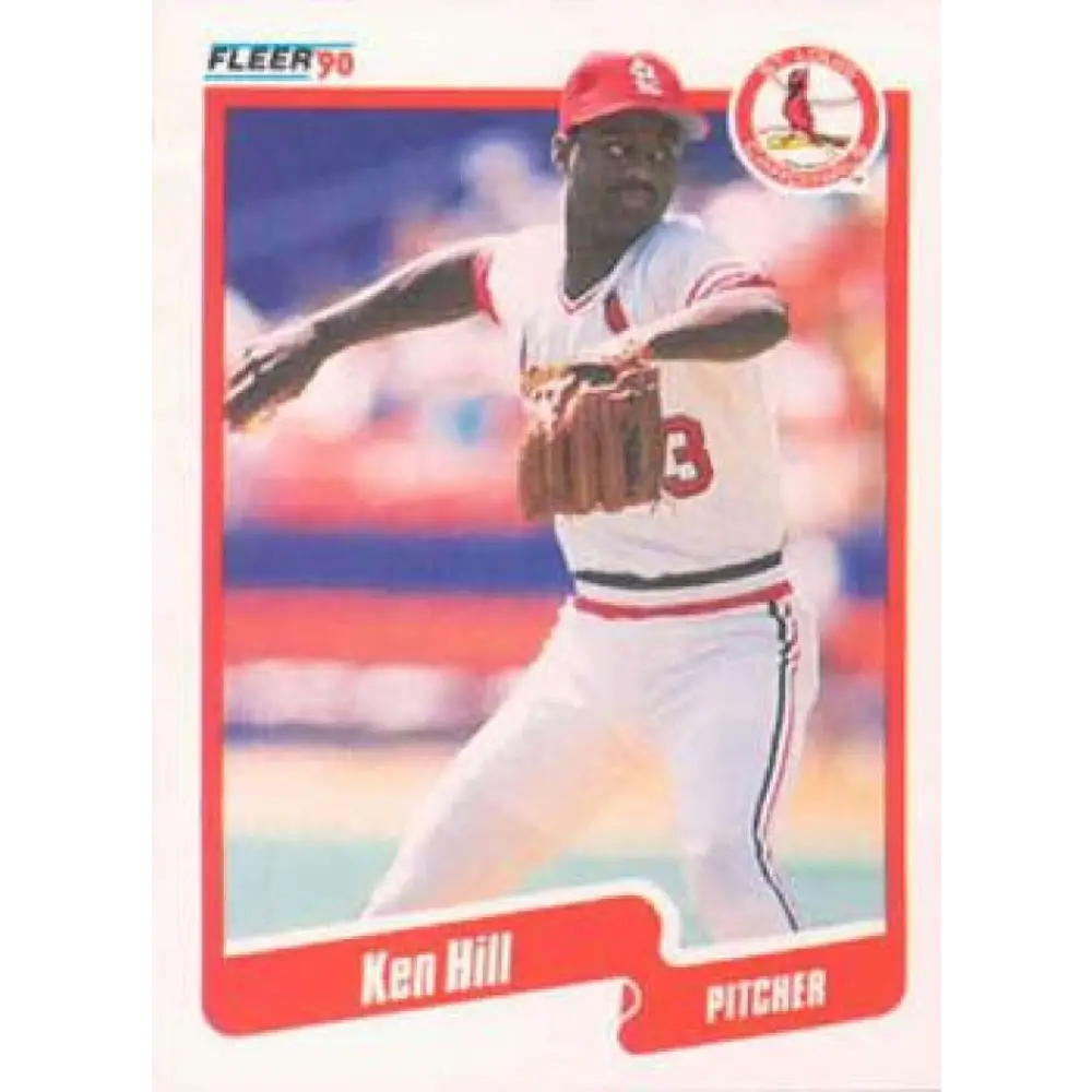 1990 Fleer #251 Ken Hill NM-MT St. Louis Cardinals Baseball Card Image 1