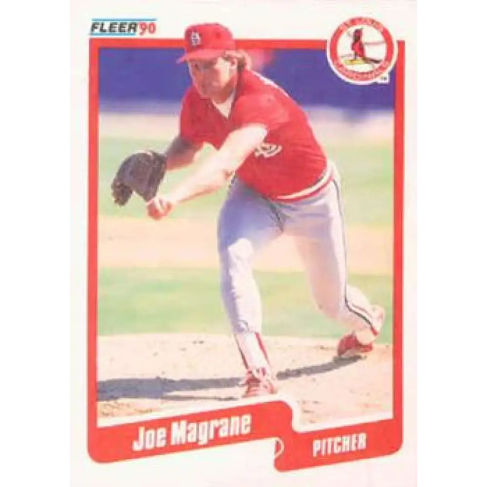 1990 Fleer #252 Joe Magrane NM-MT St. Louis Cardinals Baseball Card Image 1