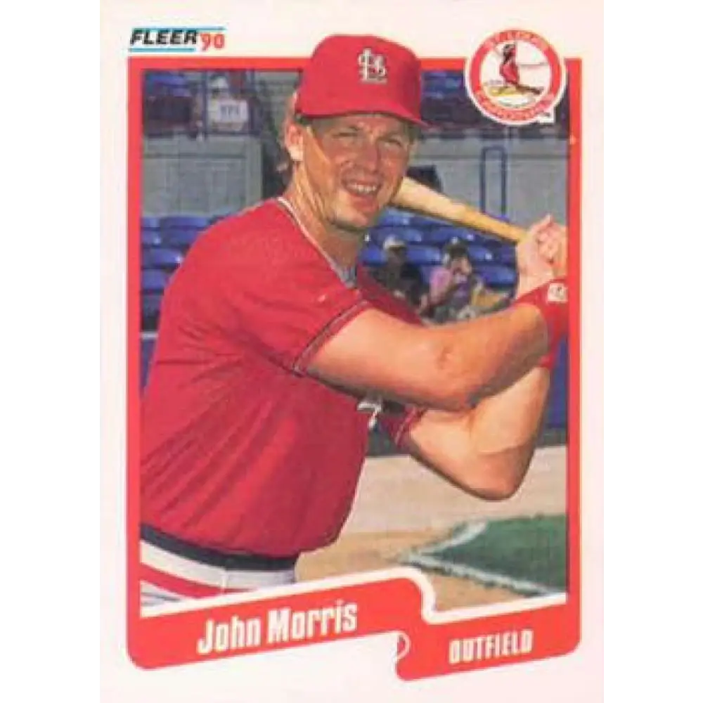 1990 Fleer #254 John Morris NM-MT St. Louis Cardinals Baseball Card Image 1