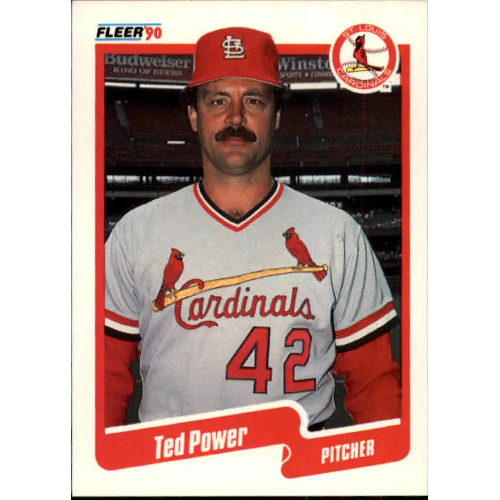 1990 Fleer #258 Ted Power NM-MT St. Louis Cardinals Baseball Card Image 1