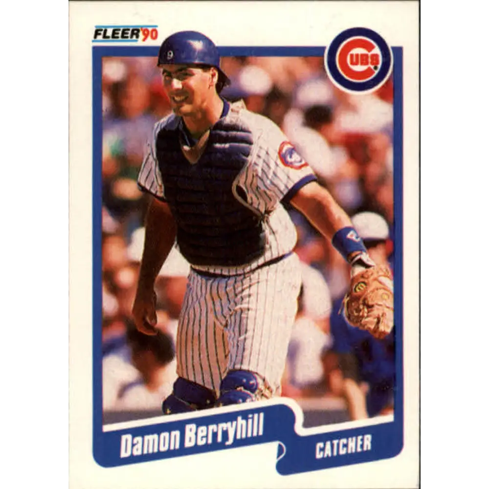 1990 Fleer #26 Damon Berryhill NM-MT Chicago Cubs Baseball Card Image 1