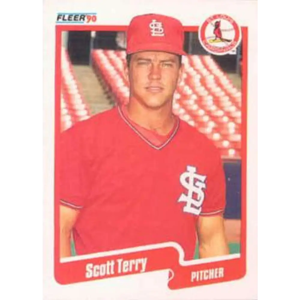 1990 Fleer #261 Scott Terry NM-MT St. Louis Cardinals Baseball Card Image 1