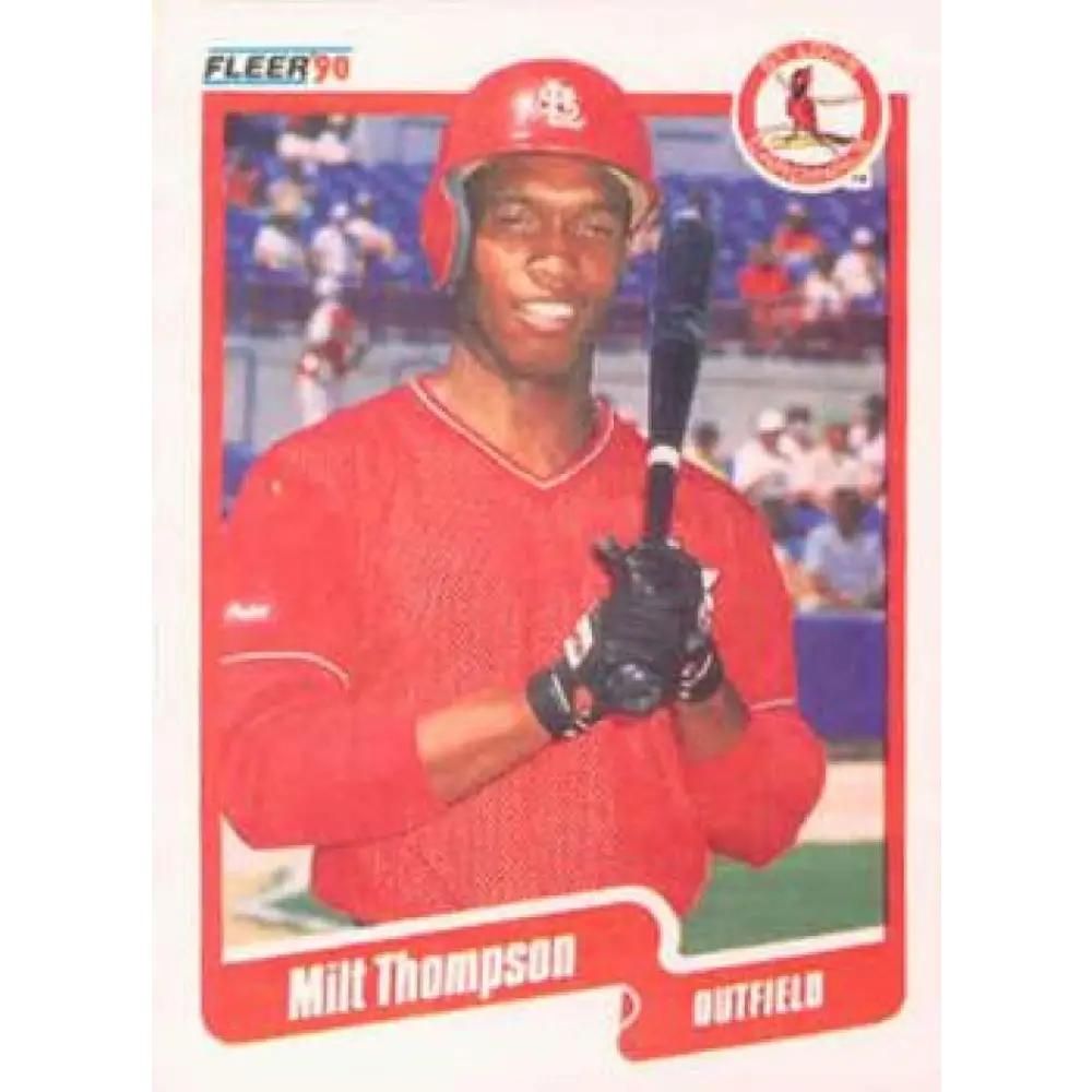 1990 Fleer #262 Milt Thompson NM-MT St. Louis Cardinals Baseball Card Image 1