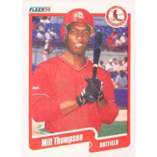 1990 Fleer #262 Milt Thompson NM-MT St. Louis Cardinals Baseball Card Image 1