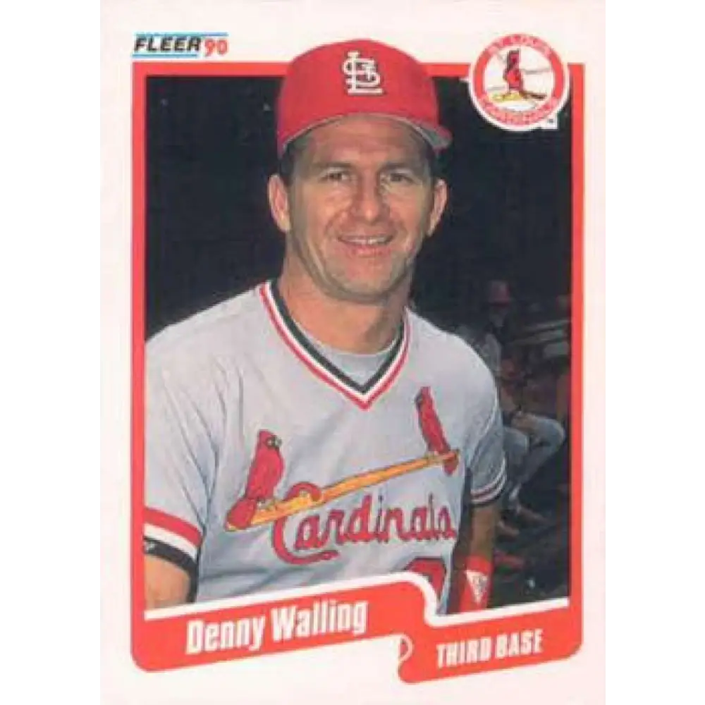 1990 Fleer #263 Denny Walling NM-MT St. Louis Cardinals Baseball Card Image 1