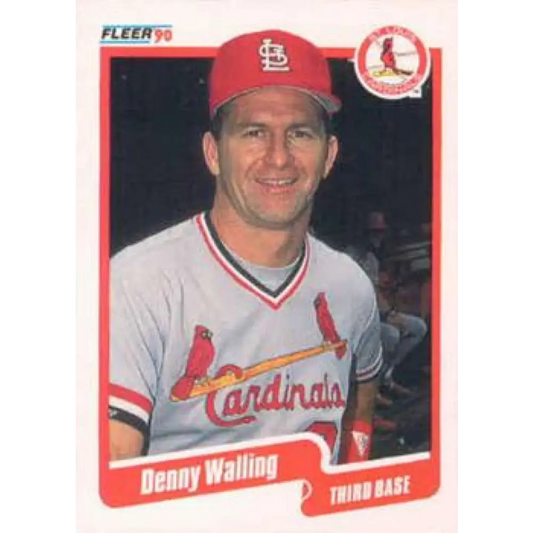 1990 Fleer #263 Denny Walling NM-MT St. Louis Cardinals Baseball Card Image 1