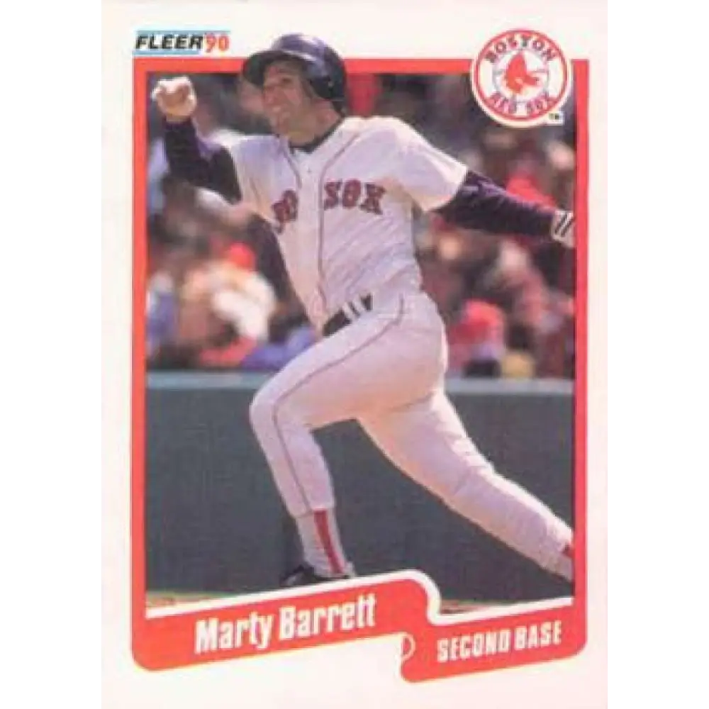 1990 Fleer #266 Marty Barrett NM-MT Boston Red Sox Baseball Card Image 1
