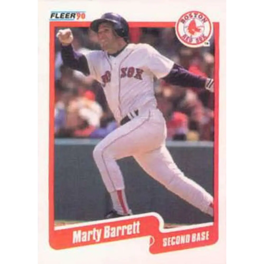 1990 Fleer #266 Marty Barrett NM-MT Boston Red Sox Baseball Card Image 1