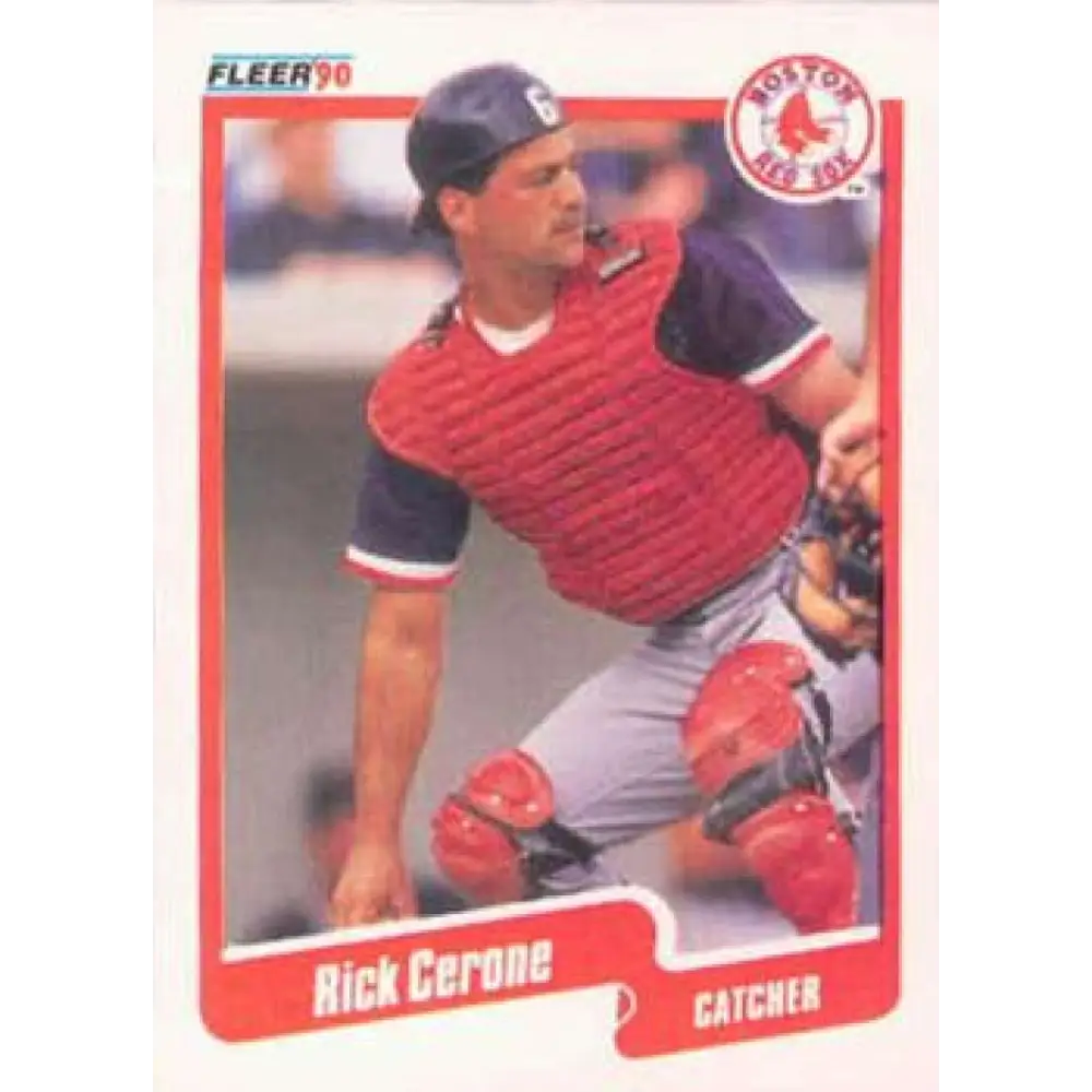 1990 Fleer #270 Rick Cerone NM-MT Boston Red Sox Baseball Card Image 1