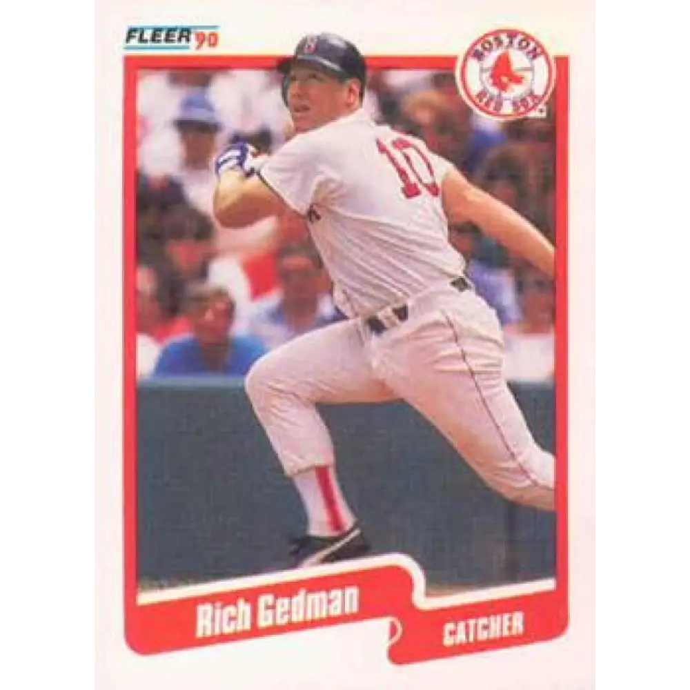1990 Fleer #276 Rich Gedman NM-MT Boston Red Sox Baseball Card Image 1