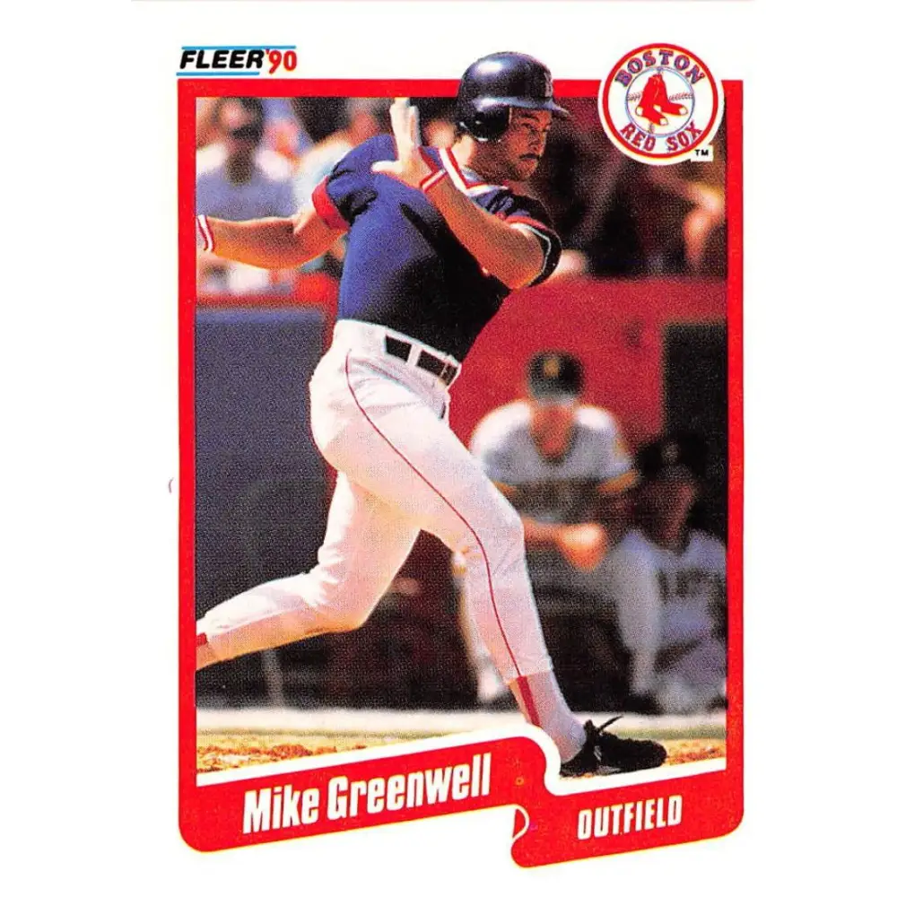1990 Fleer #277 Mike Greenwell NM-MT Boston Red Sox Baseball Card Image 1