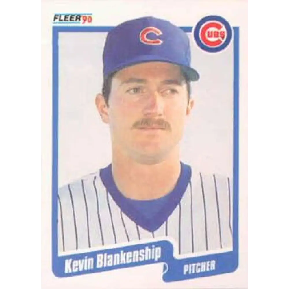 1990 Fleer #28 Kevin Blankenship NM-MT Chicago Cubs Baseball Card Image 1