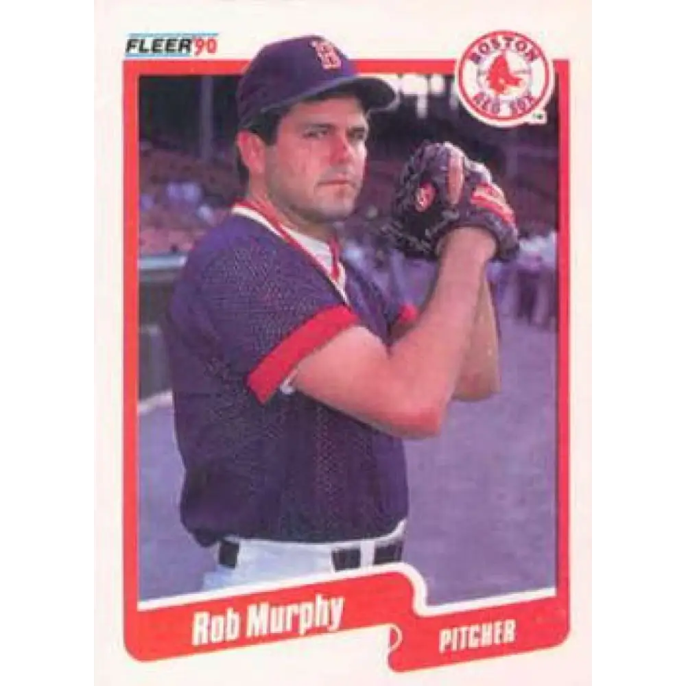 1990 Fleer #281 Rob Murphy UER NM-MT Boston Red Sox Baseball Card Image 1