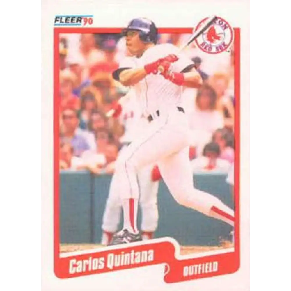 1990 Fleer #283 Carlos Quintana NM-MT Boston Red Sox Baseball Card Image 1