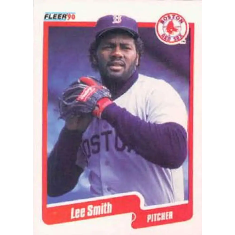 1990 Fleer #287 Lee Smith NM-MT Boston Red Sox Baseball Card Image 1
