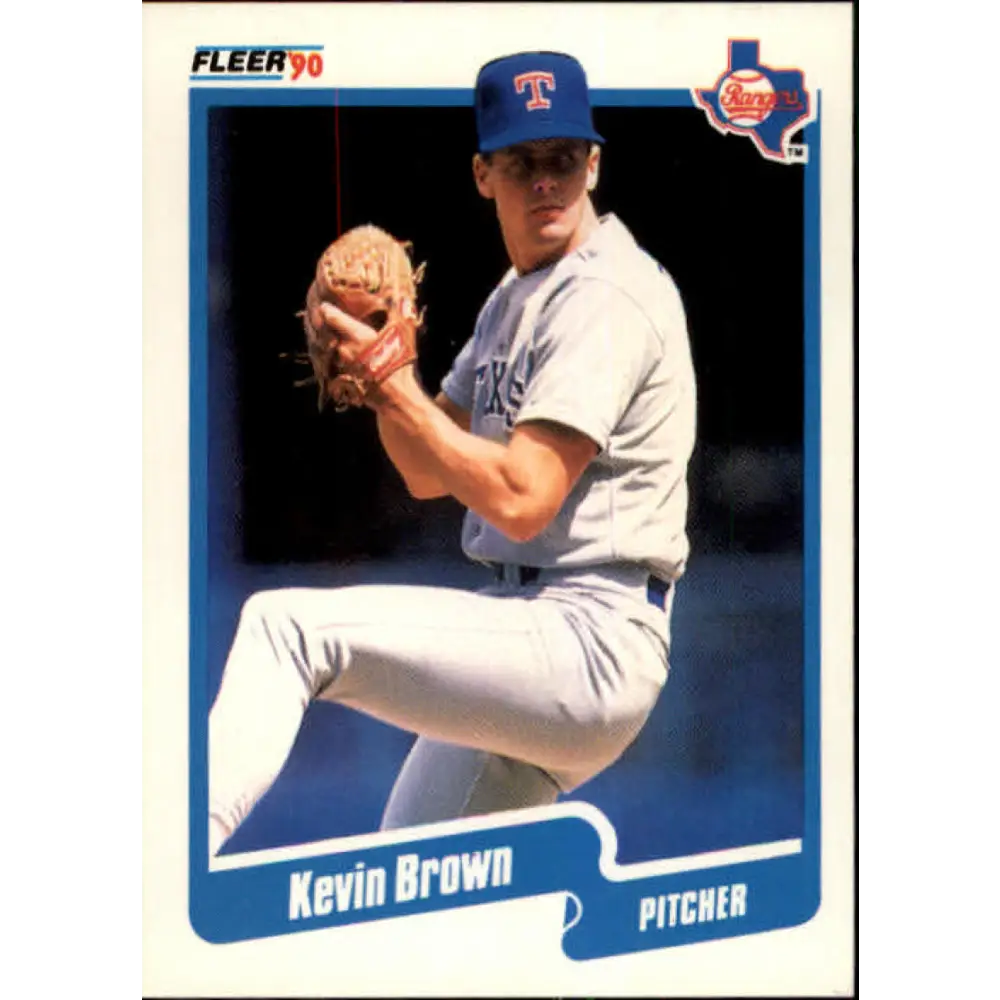 1990 Fleer #291 Kevin Brown NM-MT Texas Rangers Baseball Card Image 1