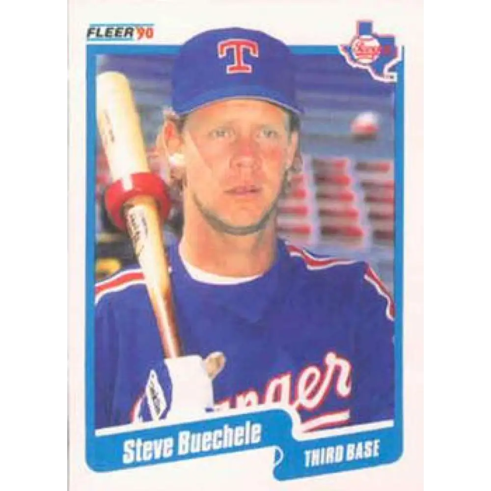 1990 Fleer #292 Steve Buechele NM-MT Texas Rangers Baseball Card Image 1