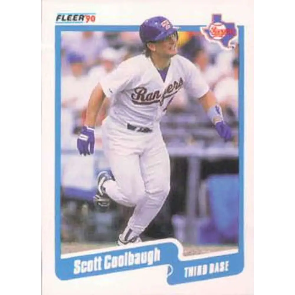 1990 Fleer #293 Scott Coolbaugh NM-MT RC Rookie Texas Rangers Baseball Card Image 1